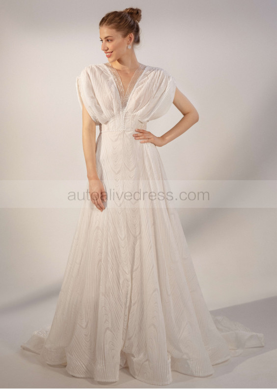 Unique Velvet Beaded Maxi Wedding Dress